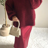 Pull oversize bordeaux