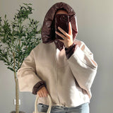 Veste à capuche écru